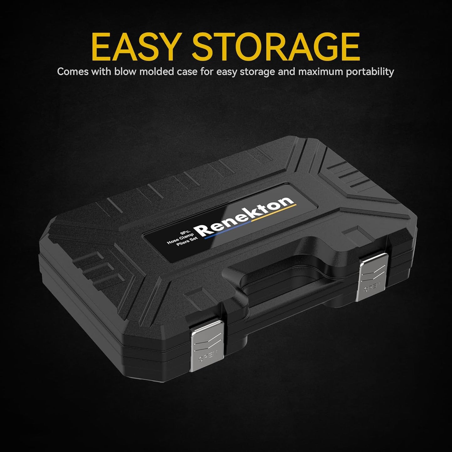 Hose Clamp Pliers Set, Flexible Wire Long Reach Clic R Type Swivel Jaw and Flat Band Pliers for Fuel Oil and Water Work, Automotive Repair Tools Kit, 9 Pieces