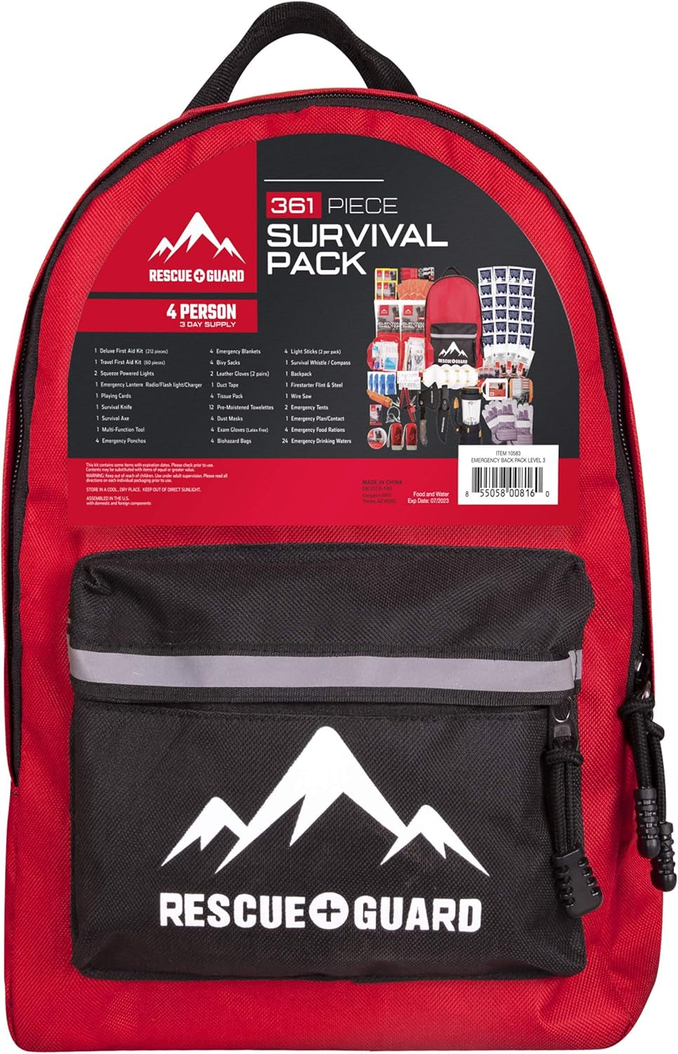 First Aid Kit Hurricane Disaster or Earthquake Emergency Survival Bug Out Bag Supplies for Families - 72 Hours of Disaster Preparedness Supplies