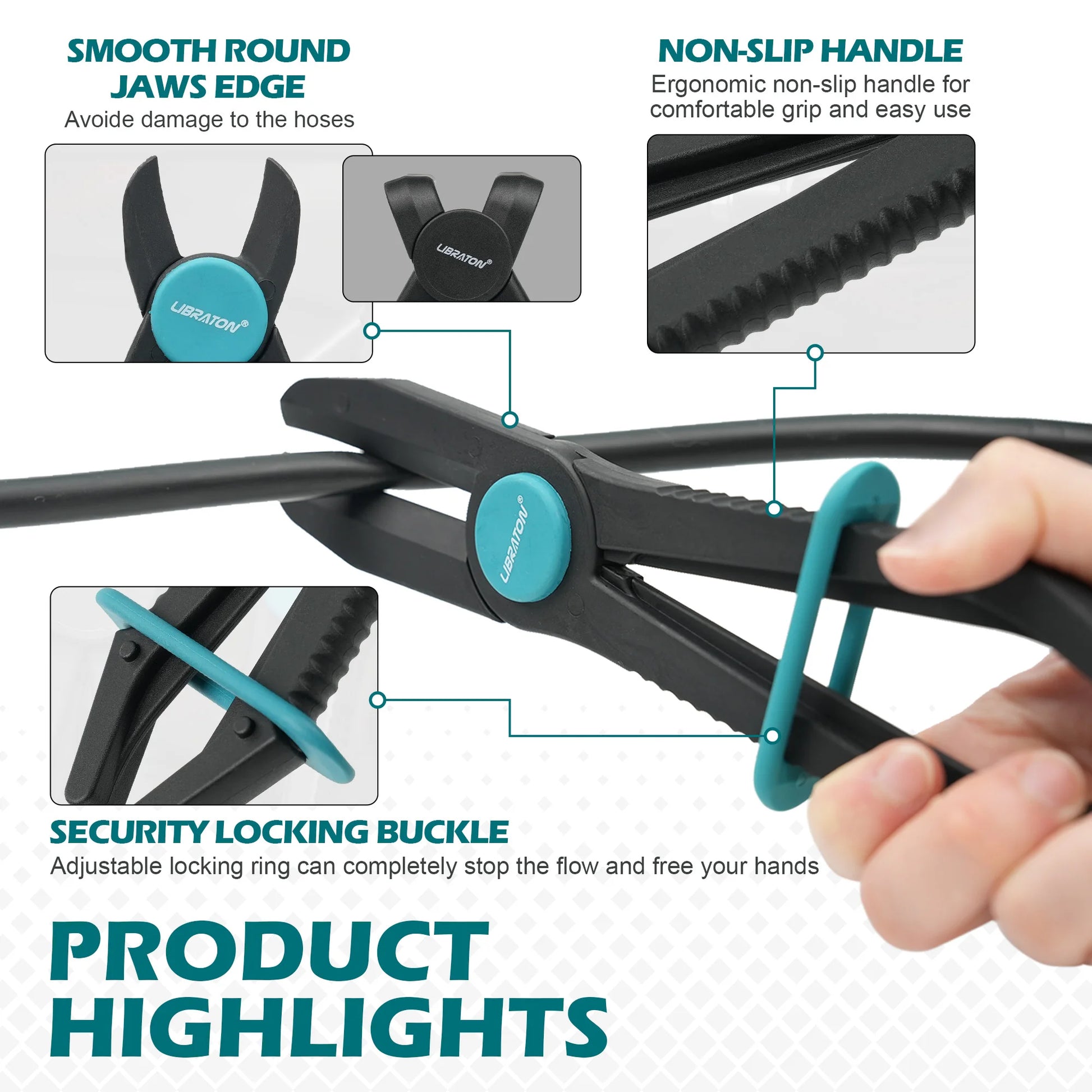 6PCS Hose Clamp Pliers Hose Tube Clamp Pliers Line Clamps Hose Pinch Pliers Straight & 90° for Car Repair Hose Clamp Removal