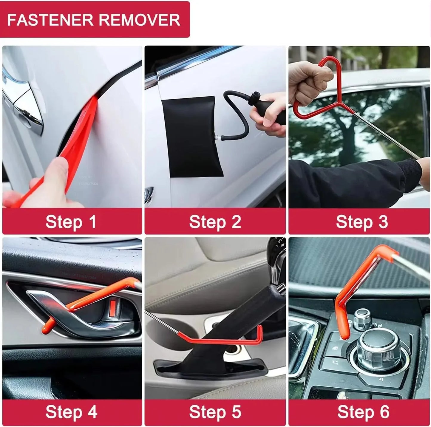 Car Door Tool Kit Inflatable Zfouek Air Pump Auto Window Door Open Fixing Gripper Tools Long Reach Kits with Carrying Bag