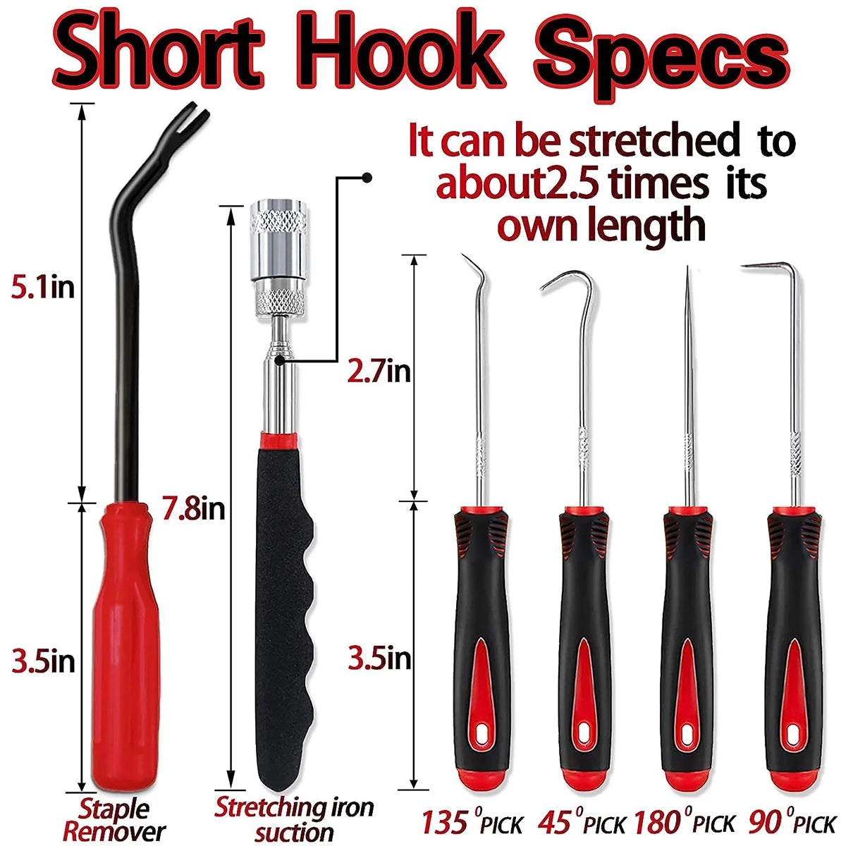 11Pcs Precision Pick & Hook Set with Scraper and Magnetic Telescoping Tool Kit