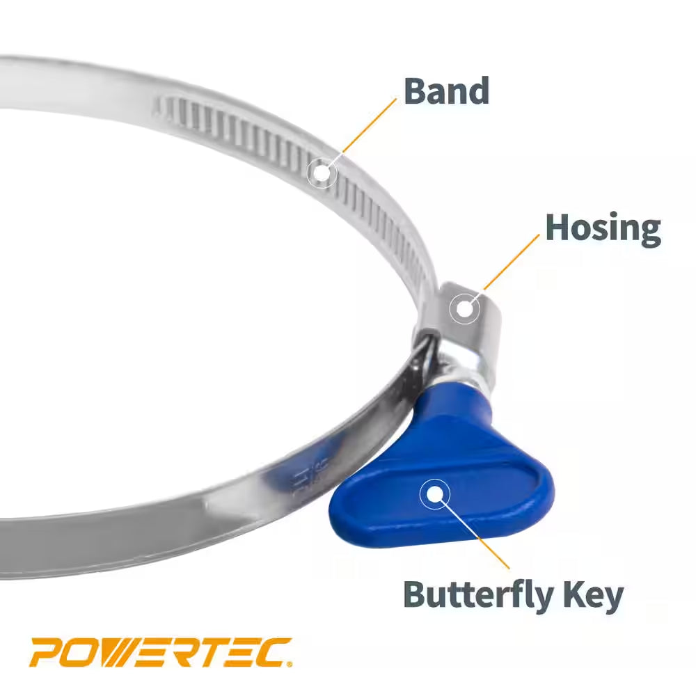 2-1/2 In. Stainless Steel Key Hose Clamp for Dust Collectors and Dryer Vent (5-Pack)