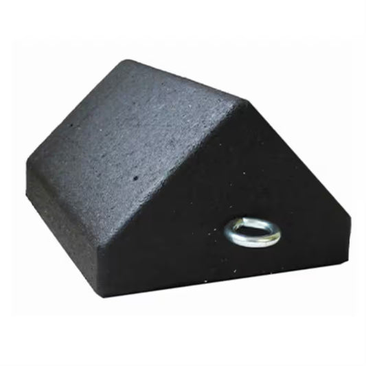 9.75 In.W X 7.75 In.D X 5 In.H Black Tire Wheel Chock with Eyebolt